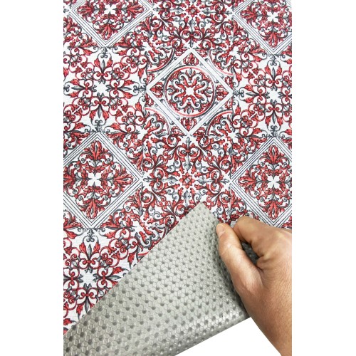 RUG Kitchen Runner Non-slip runner MAIOLICA RED made in Italy