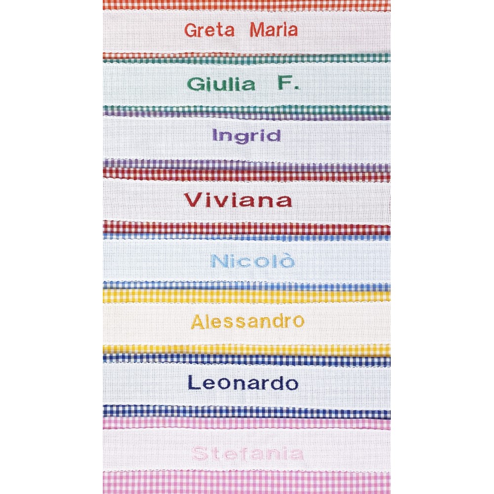 SACCO Asilo RICAMATO e PERSONALIZZATO misura GRANDE MAXI cm. 45x60 a QUADRETTI