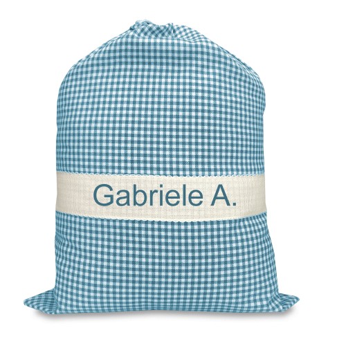 SACCHETTO Asilo RICAMATO e PERSONALIZZATO misura Cm. 34x48 a QUADRETTI