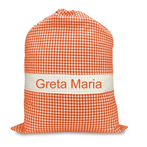 Brodé et personnalisé sac de maternelle taille Cm. 34x48 en carrés