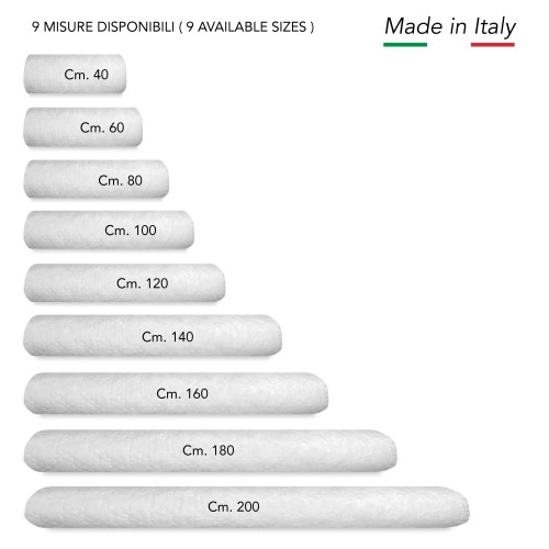 GUANCIALE cuscino PARIGI cilindrico alla FRANCESE traversino TUBOLARE lungo in 4 MISURE