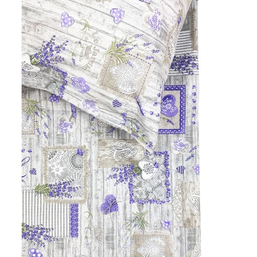 LAVENDER PROVENÇAL CHÉRIE duvet cover in pure cotton made in Italy