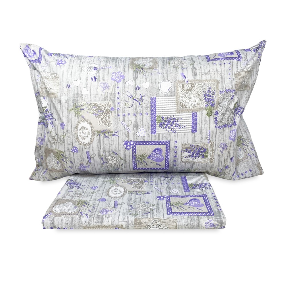 LAVENDER PROVENÇAL CHÉRIE duvet cover in pure cotton made in Italy