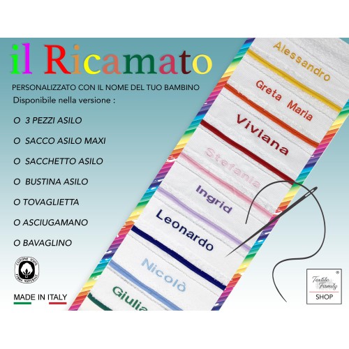 FRED ASILO BIB edged in SOLID COLOR Embroidered and Personalized with Name