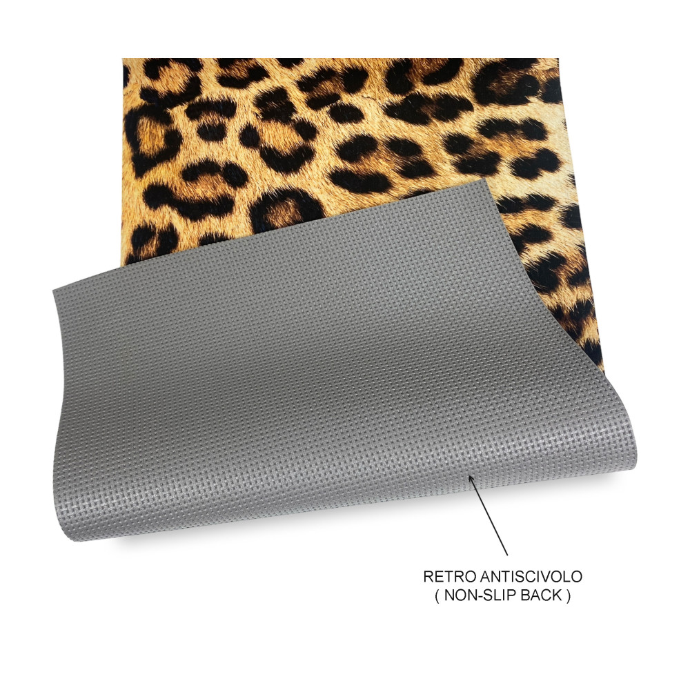TAPPETO Runner da CUCINA Passatoia Antiscivolo Leopardato Maculato  Made in Italy