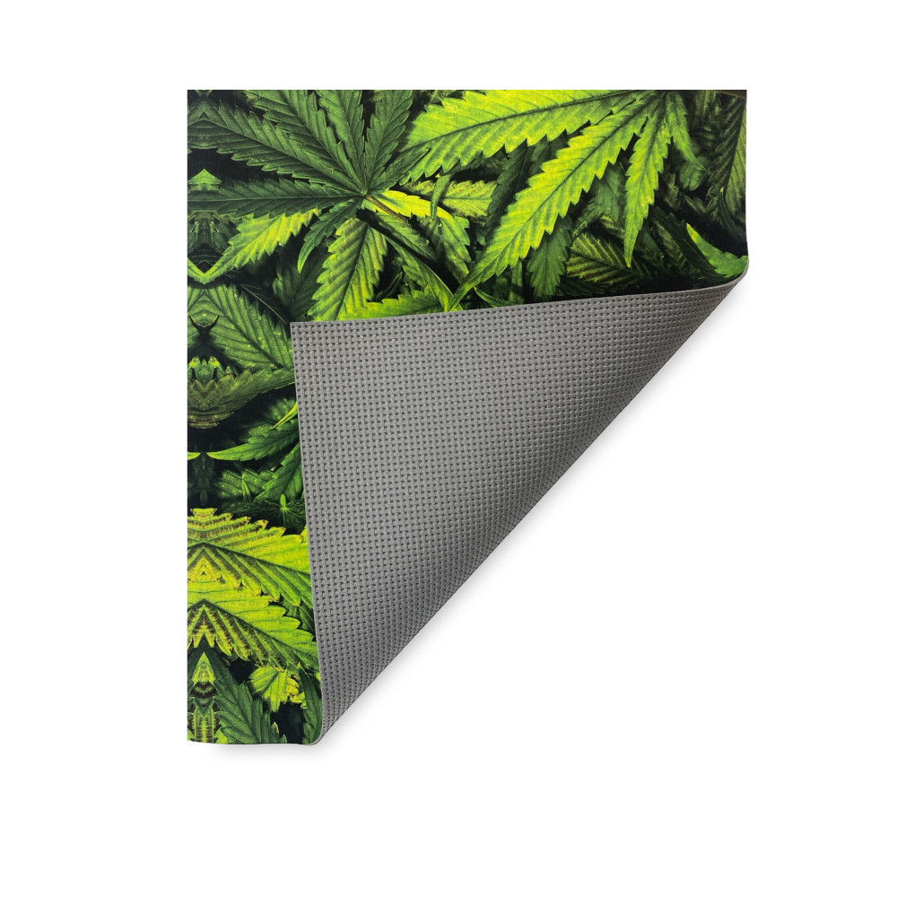 RUG Kitchen Runner Rutschfester Läufer Grüne Blätter Marihuana Made in Italy
