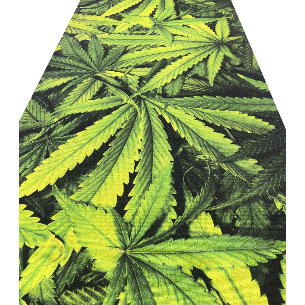 TAPPETO Runner da CUCINA Passatoia Antiscivolo Foglie Verdi Marijuana Made in Italy
