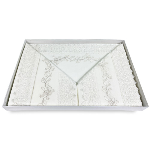 DRAP Avec DENTELLE MACRAMÉ DOUBLE CRÈME Made in Italy IDEA BRIDE