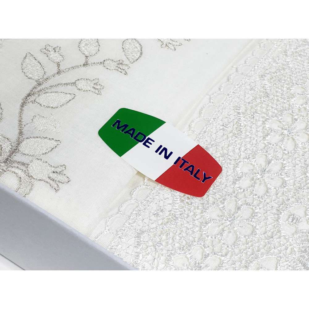 SÁBANA con encaje MACRAMÉ crema DOBLE Made in Italy BRIDAL IDEA