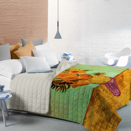 Couvre-lit matelassé Van Gogh Paintings VASE Tournesols Double