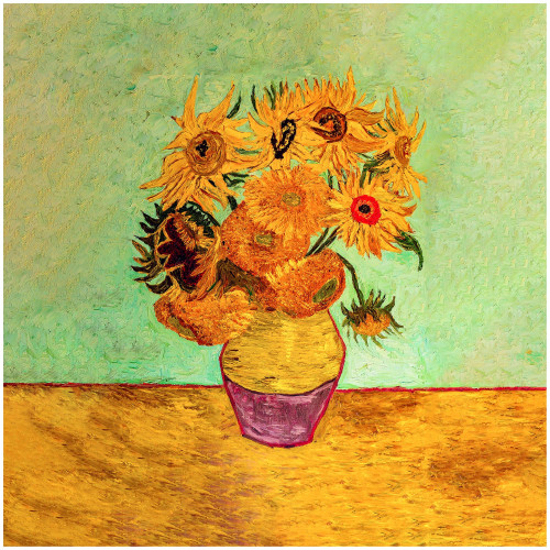 Couvre-lit matelassé Van Gogh Paintings VASE Tournesols Double