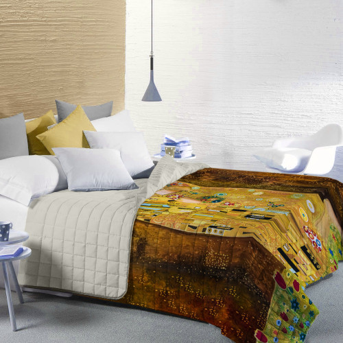 Couvre-lit matelassé Tableaux Klimt le Double Baiser