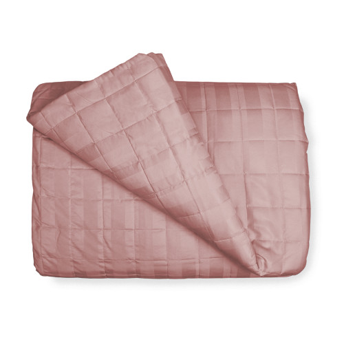 QUILTED BEDSPREAD SATIN STRIPED SOLID COLOR PINK Double