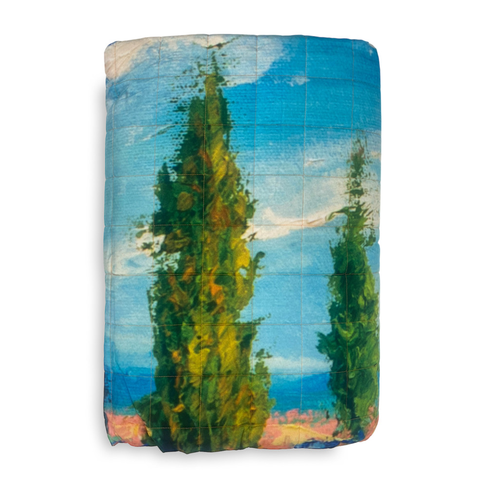 COPRILETTO trapuntato Quadri d'Autore Papaveri Monet Matrimoniale