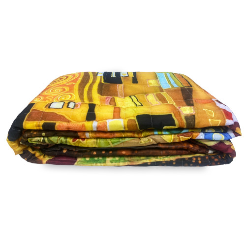 Quilted BEDSPREAD Paintings Klimt the Double Kiss
