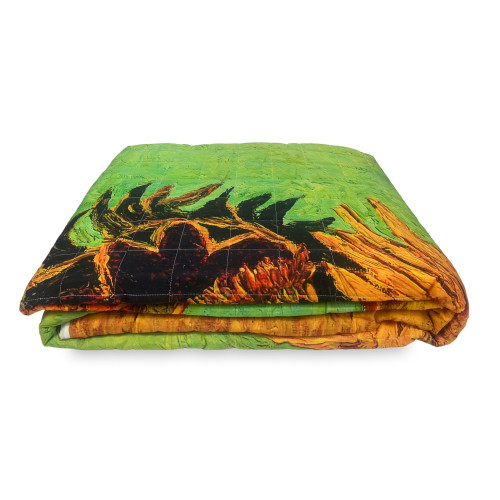 Gesteppte Tagesdecke Van Gogh Gemälde Sonnenblumen Doppelvase