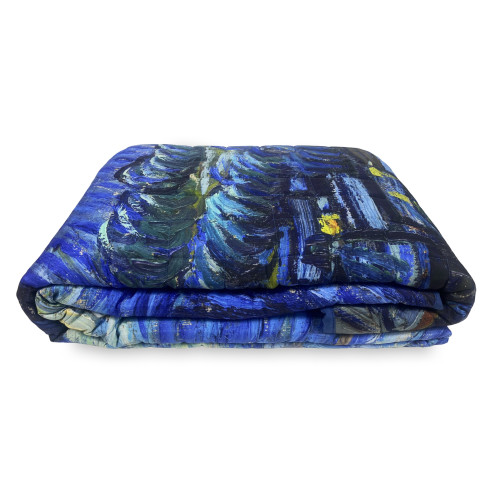 Colcha acolchada Van Gogh Azul Cuadros Dobles