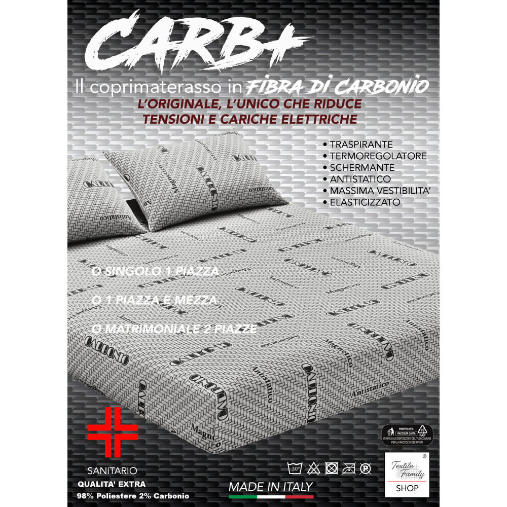 Coprimaterasso CARB PLUS in fibra di CARBONIO Antistatico