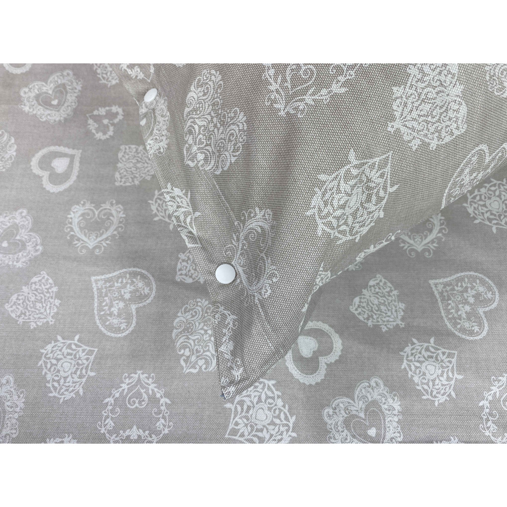 DRAPS COMPLETS MIROS cœur blanc en pur coton style TYROLIEN