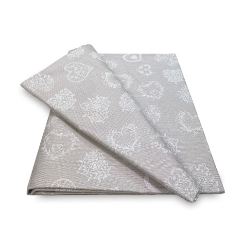 COPRITUTTO Copritutto Gran Foulard TAGESDECKE Sofabezug STOFF HEART Weiß