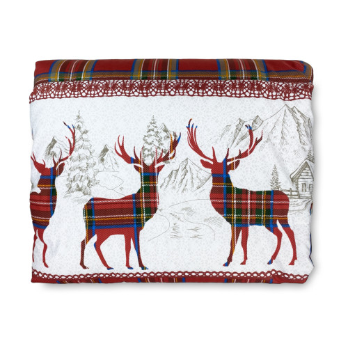 RED TYROLEAN LANZO BOW © QUILTED BEDSPREAD Made in Italy