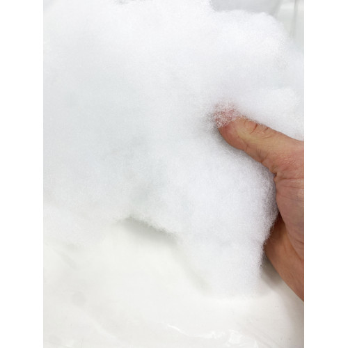 Soft and flaked wadding 100% Polyester Made in Italy for filling Dolls, Cushions and DIY Creations, Pure White