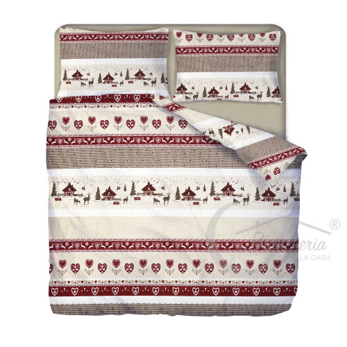 Tyrolean duvet cover dis. VALBADIA RED mountain