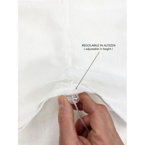 PAIR OF MODERN GLASS SISSI curtain cm 70 wide Adjustable with WHITE Cord