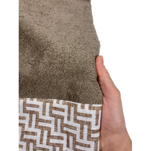 SET Handtücher mit FASHION Beige Umrandung aus reiner Baumwolle Made in Italy