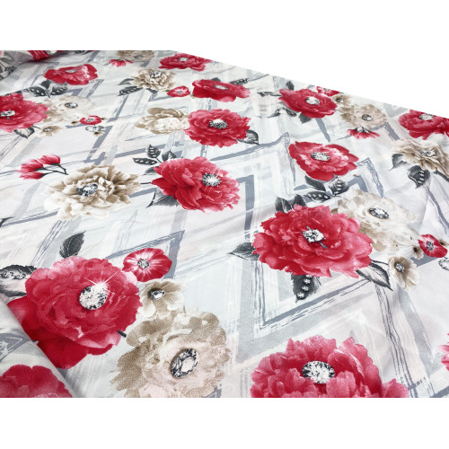 HOJA COMPLETA en microfibra suave FIORE Rojo Doble 2 CUADRADOS sin plancha