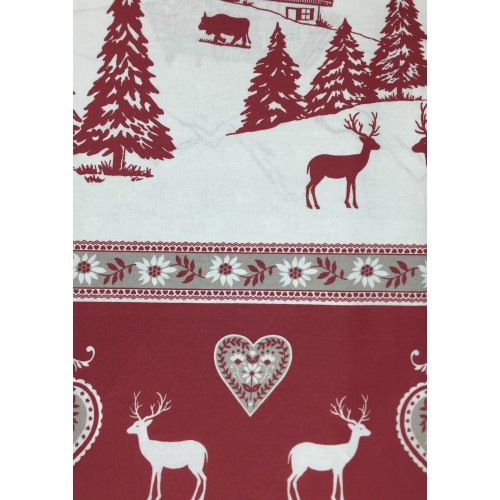 COUVRE-TOUT GRAND FOULARD JETÉ CANAPÉ EN TISSU TYROLIEN GARDENA ROUGE