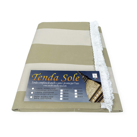 Breitstreifenmarkise auf Beige