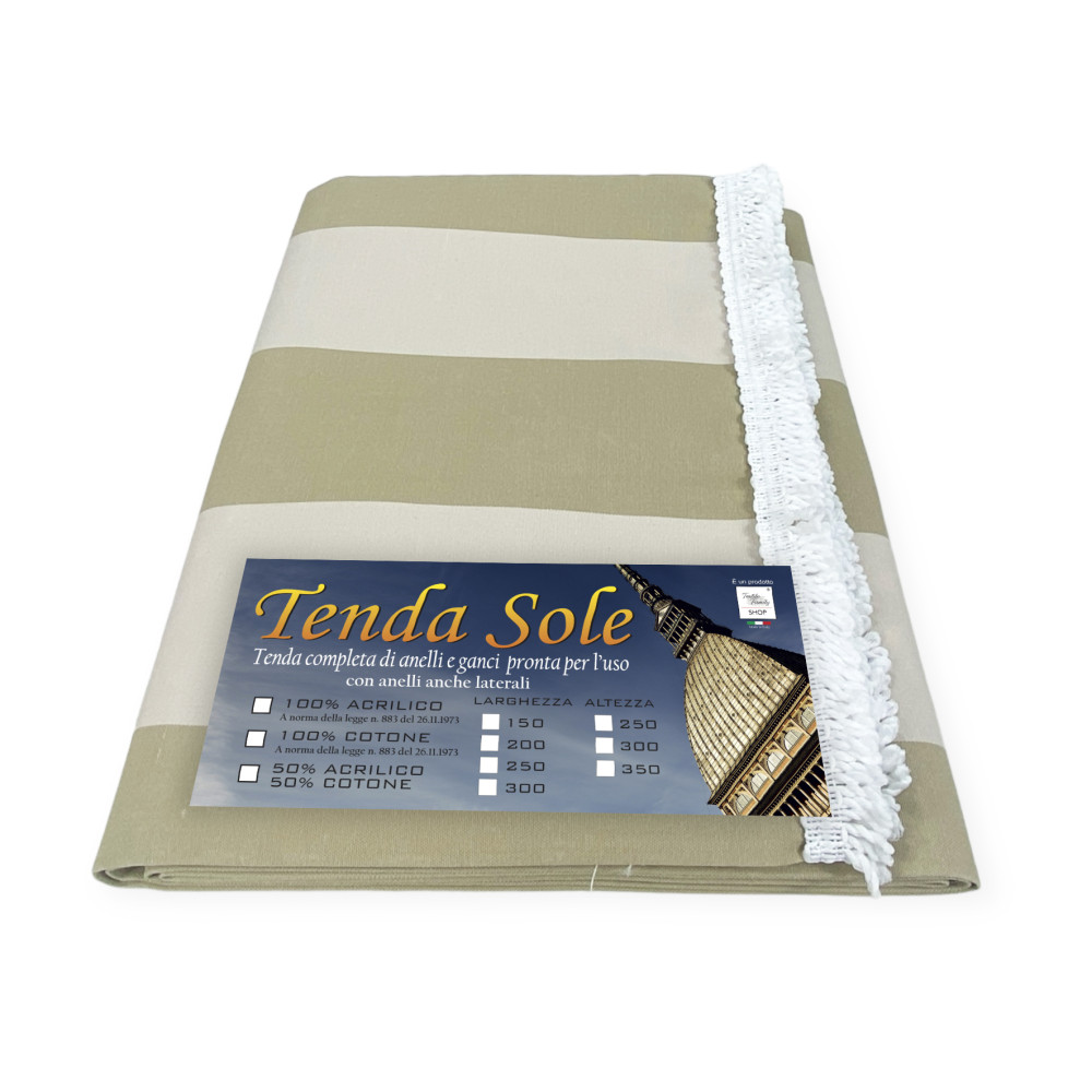 Toldo de rayas anchas en beige Toldo de rayas anchas en beige