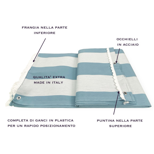 TAUD DE SOLEIL EXTÉRIEUR BALCON DE JARDIN RIGA PARI AZZURRO en acrylique emballé en 6 tailles