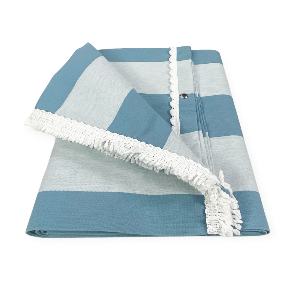 TENDA SOLE DA esterno GIARDINO balcone RIGA PARI AZZURRO in Acrilico CONFEZIONATA in 6 Misure