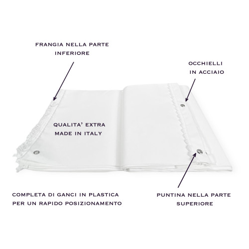 TENDA SOLE DA esterno GIARDINO balcone BIANCO Unito in Acrilico CONFEZIONATA in 6 Misure