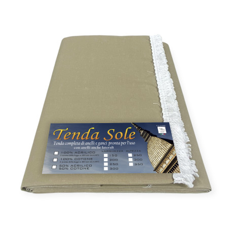 beige sun awning plain in acrylic fabric