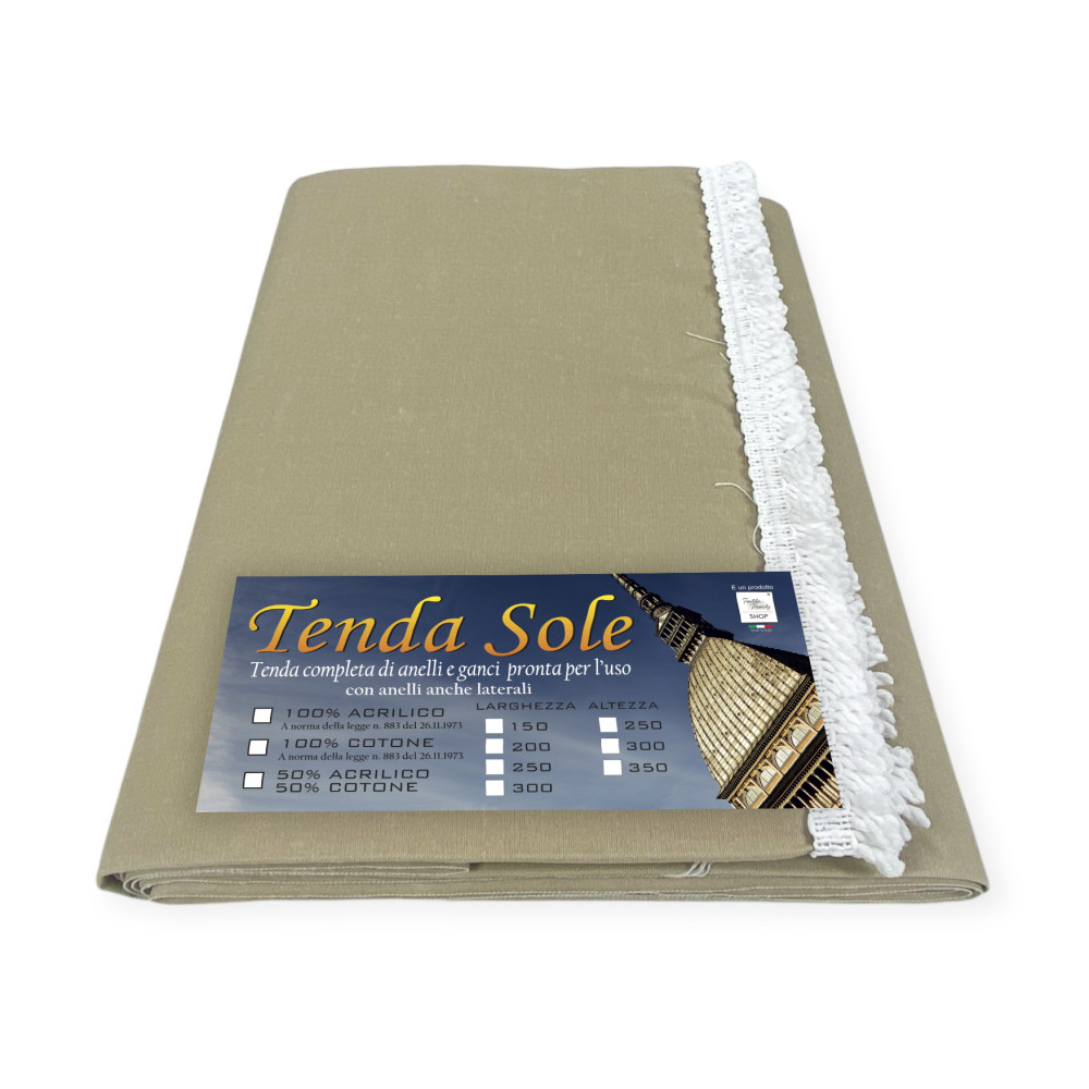 Toldo solar beige liso en tela acrílica Toldo solar beige liso en tela acrílica