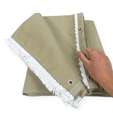 beige sun awning plain in acrylic fabric