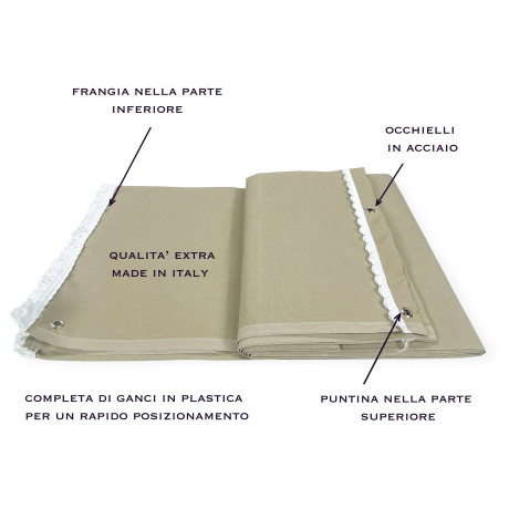 beige sun awning plain in acrylic fabric