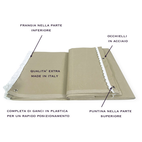 TENDA SOLE DA esterno GIARDINO balcone BEIGE Unito in Acrilico CONFEZIONATA in 6 Misure
