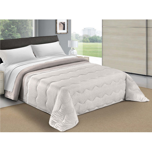 GESTEPPTE TAGESDECKE MIT GEPUNKTETER SCHLEIFE © Beige Made in Italy