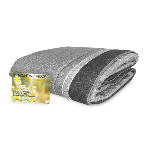 COLCHA ACOLCHADA CON LAZO © DE LUNARES Gris Made in Italy