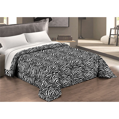 Black and White Striped Bow © Quilted Bedspread Made in Italy