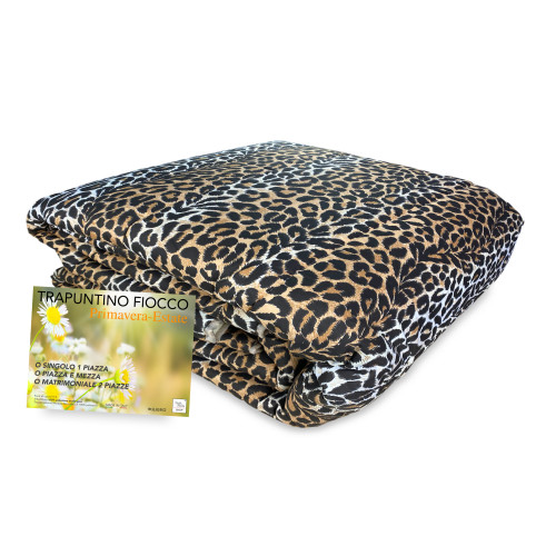 QUILTED BEDSPREAD WITH LEOPARD RIBBON © MADE IN Italy