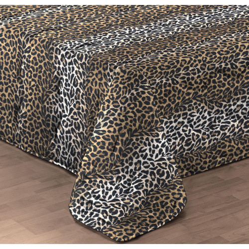 GESTEPPTE TAGESDECKE MIT LEOPARDENBAND © MADE IN Italy