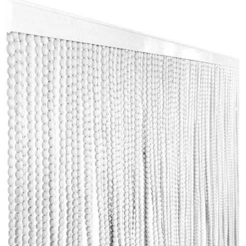 SOFT MARIEL © CURTAIN with BEADS in Soft Fabric Anti Noise Retardant Threads ICE WHITE