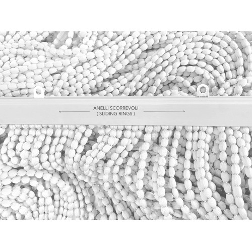 SOFT MARIEL © CURTAIN mit PERLEN aus weichem Stoff Anti-Lärmschutz-Fäden ICE WHITE