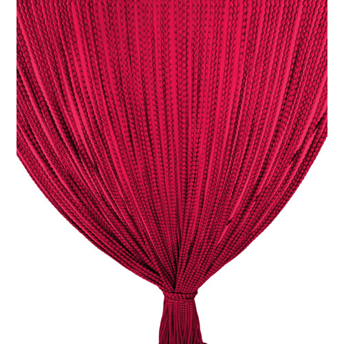 RIDEAU MOELLEUX MARIEL © AVEC PERLES en tissu doux anti-bruit anti-bruit insectes avec fils ROUGE