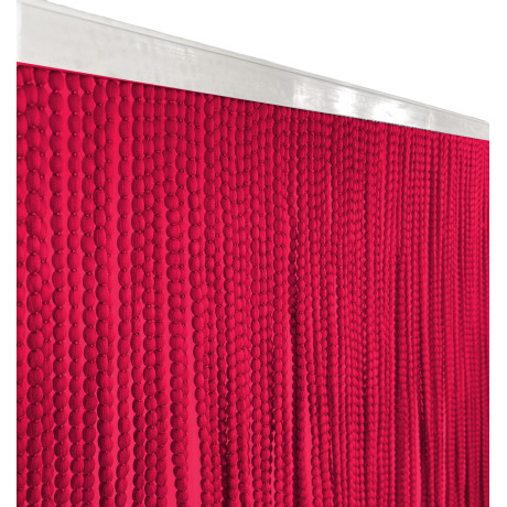 Beaded curtain in red anti-noise fabric